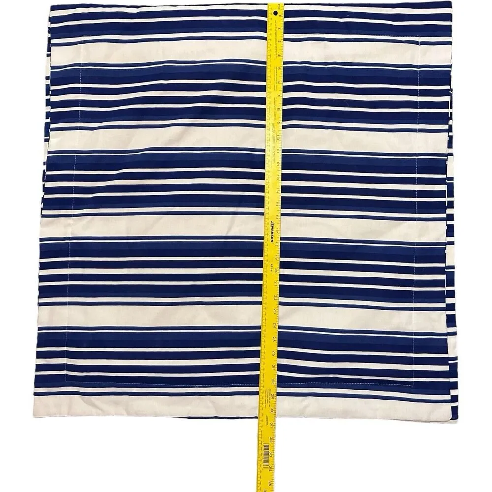 Thomasville Cayman II Blue White Stripe Euro Shams 26 X 26 Envelope Closure